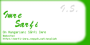 imre sarfi business card