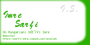 imre sarfi business card